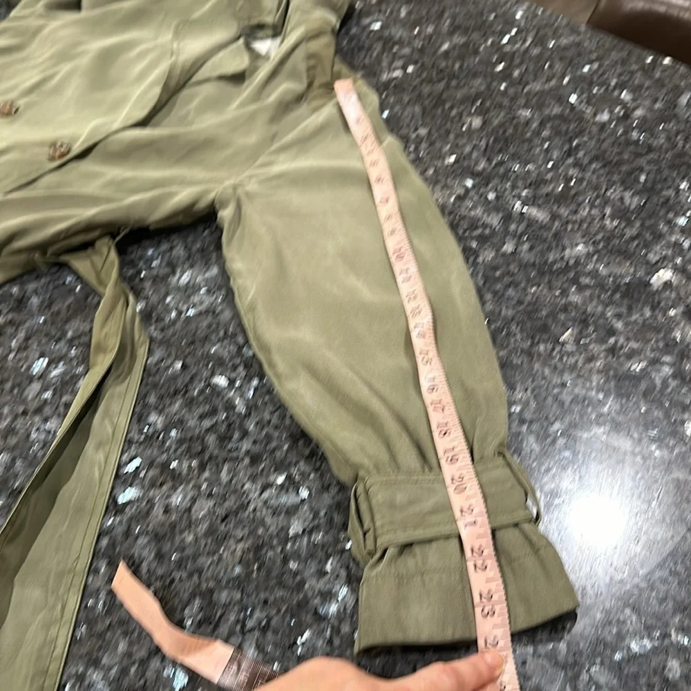 Banana Republic Women’s Olive Green Belted Long Line Trench Coat